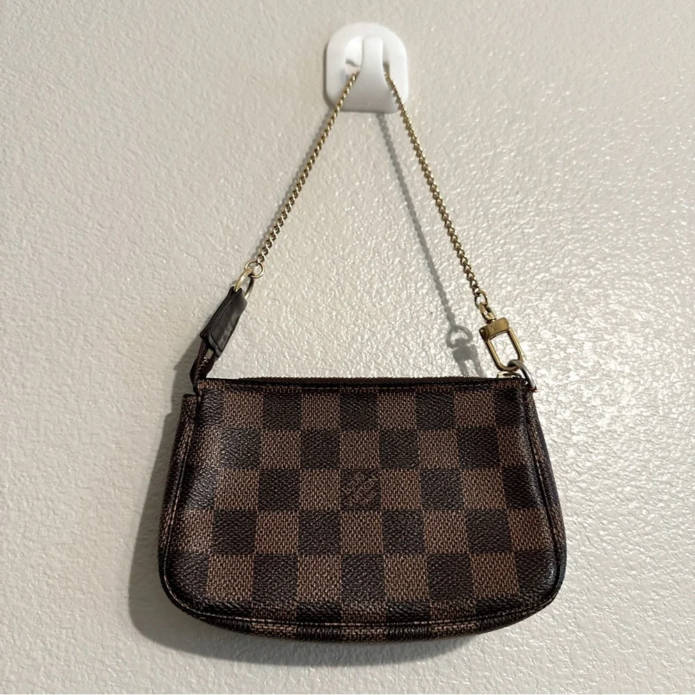 Louis Vuitton Damier Ebene Mini Pochette Top Handle Bag - Picture 2 of 6